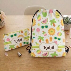 Customize Satin Printed Bag With Pouch