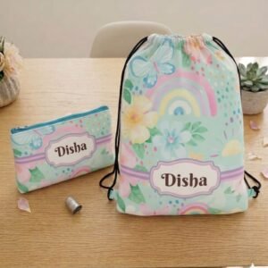 Customize Satin Printed Bag With Pouch