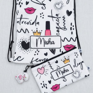Customize Satin Printed Bag With Pouch