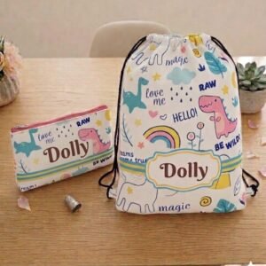 Customize Satin Printed Bag With Pouch