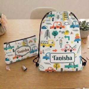 Customize Satin Printed Bag With Pouch