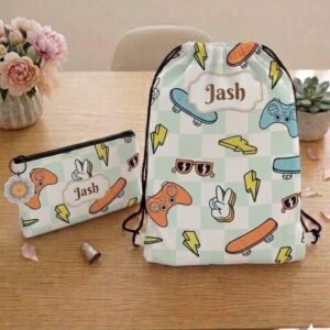 Customize Satin Printed Bag With Pouch