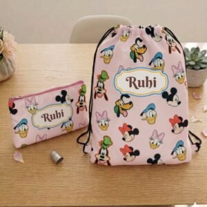 Customize Satin Printed Bag With Pouch
