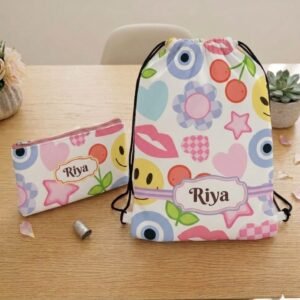 Customize Satin Printed Bag With Pouch