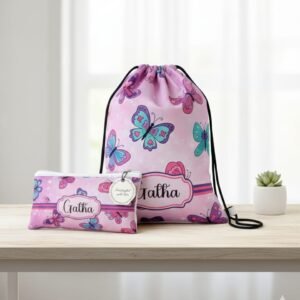 Customize Satin Printed Bag With Pouch