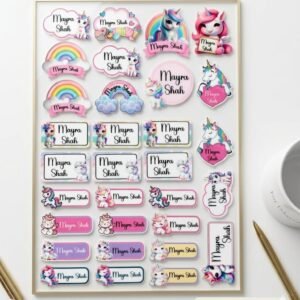 Personalized Unicorn Peppy UV Stickers