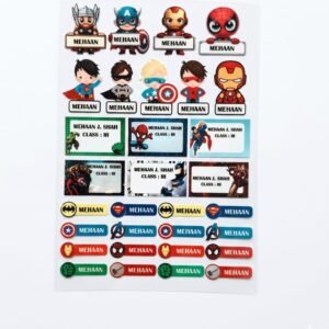 Personalized Super Heroes Peppy UV Stickers
