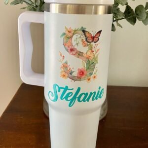 Customized Tumbler and Straw for Water, Drinks Large Travel Cups