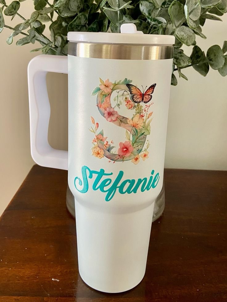 Customized Tumbler and Straw for Water, Drinks Large Travel Cups