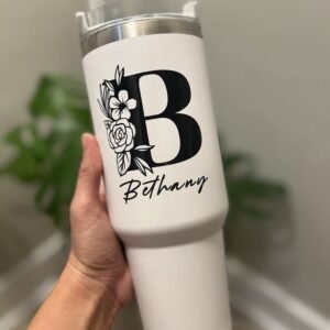 Customized Tumbler and Straw for Water, Drinks Large Travel Cups