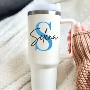 Customized Tumbler and Straw for Water, Drinks Large Travel Cups